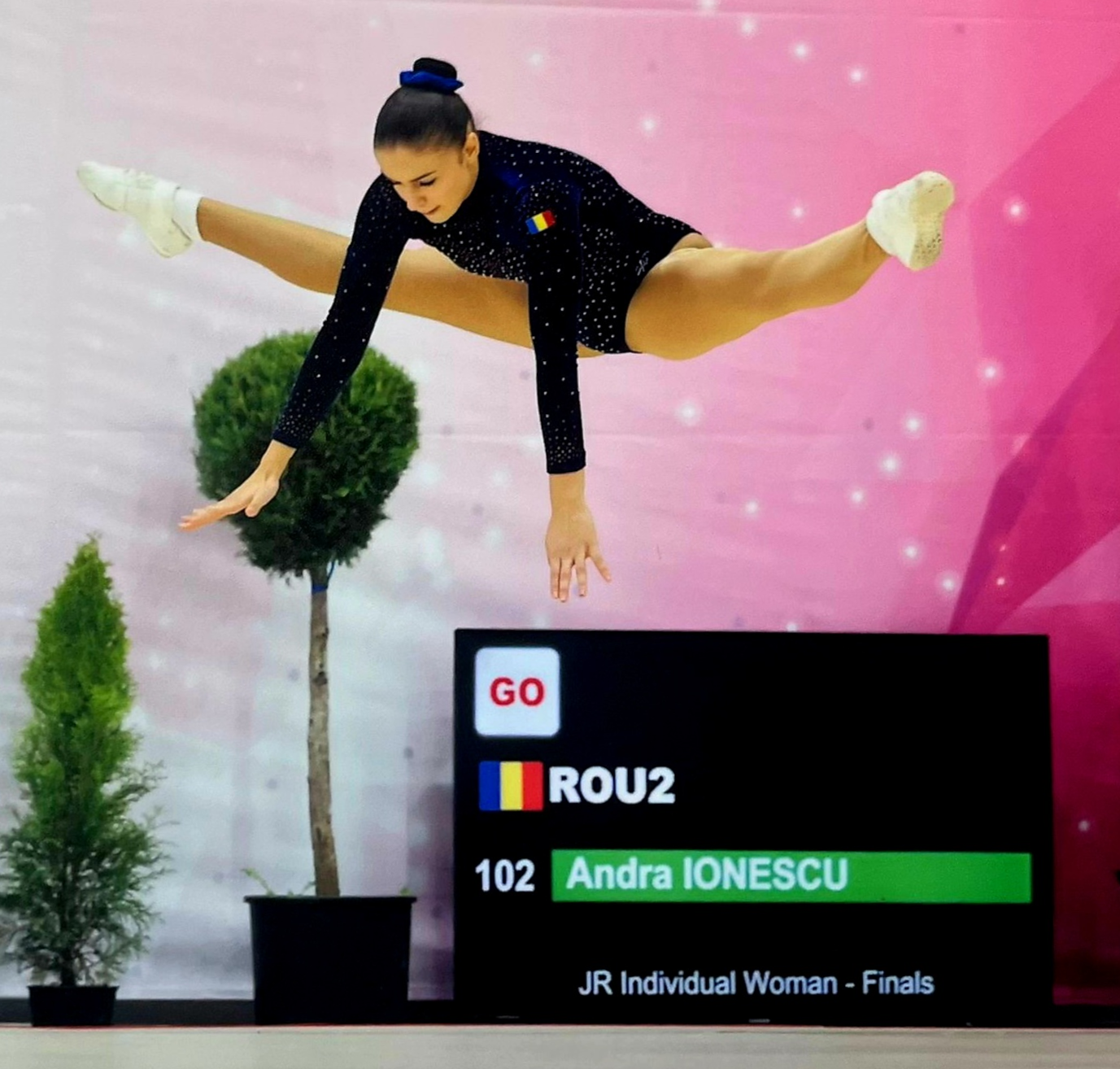 Andra Ionescu, gimnastă aerobică în lotul național de juniori al României